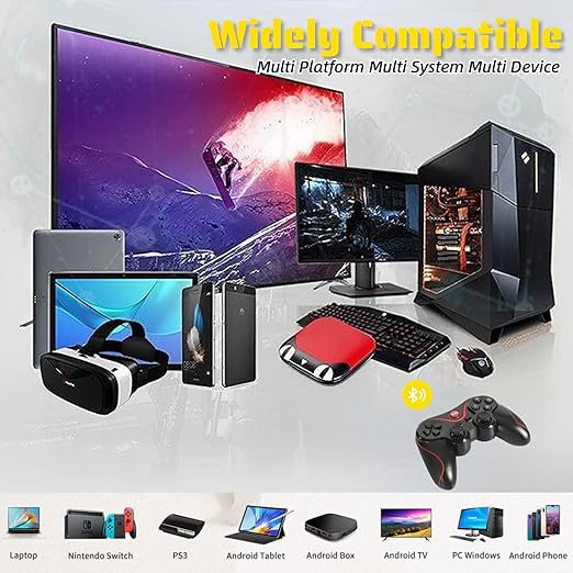 X3  Android Gamepad Controller, Wireless Key Mapping Gamepad Joystick Perfect for Call of Duty & PUBG Mobile & More, Wireless Bluetooth Joystick PC,For Android IOS Phone PC Tablet TV Box