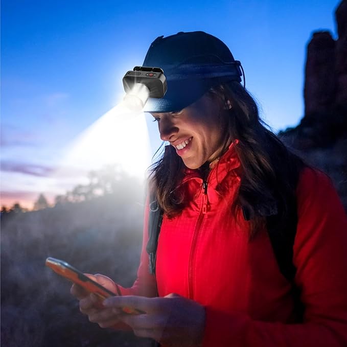 Headlamp Rechargeable - Headlights for Head,Zoomable Beam 90 Degree Angle Adjustable Powerful Waterproof Headlight for Fishing Hunting Hiking