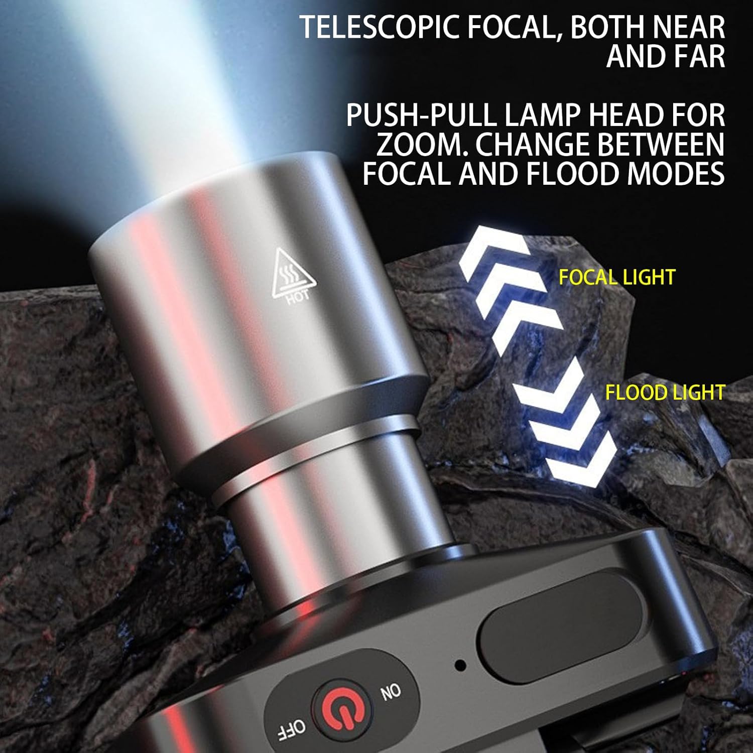 Headlamp Rechargeable - Headlights for Head,Zoomable Beam 90 Degree Angle Adjustable Powerful Waterproof Headlight for Fishing Hunting Hiking
