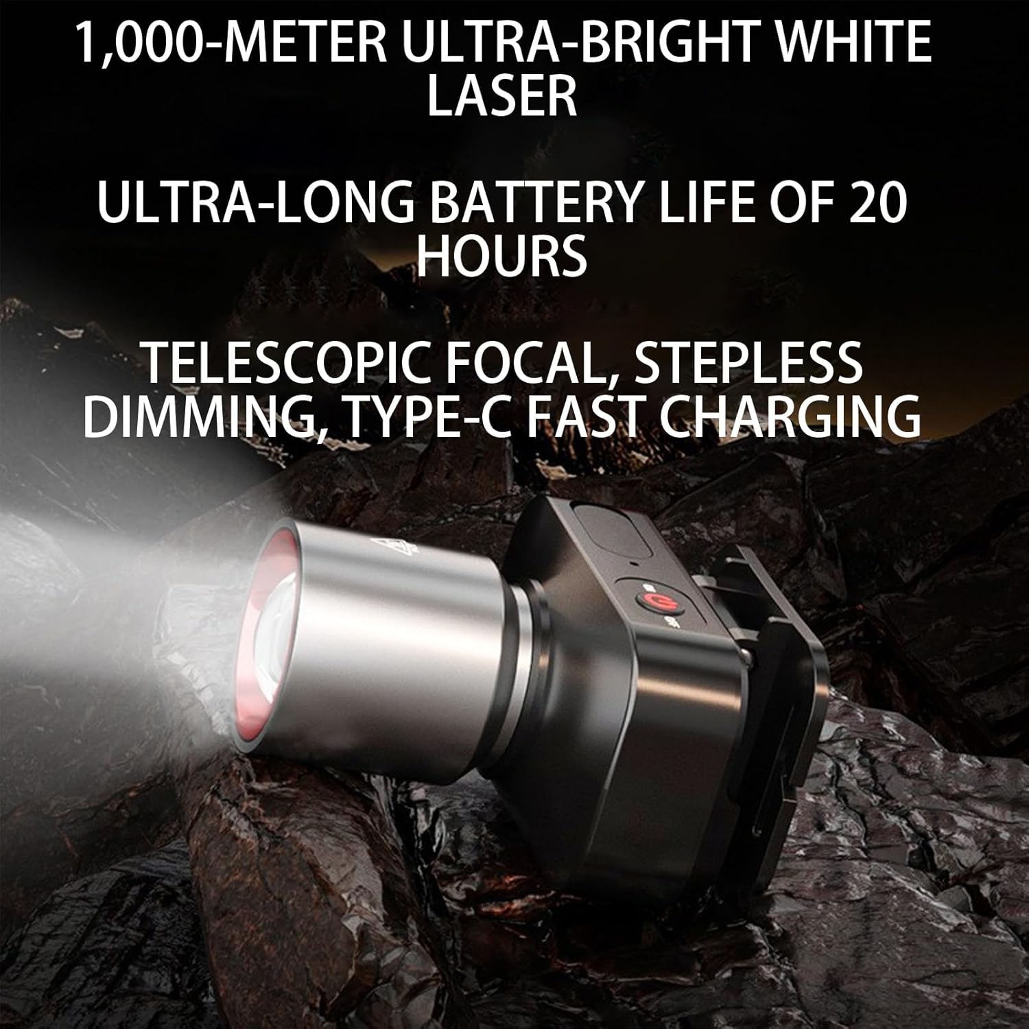 Headlamp Rechargeable - Headlights for Head,Zoomable Beam 90 Degree Angle Adjustable Powerful Waterproof Headlight for Fishing Hunting Hiking