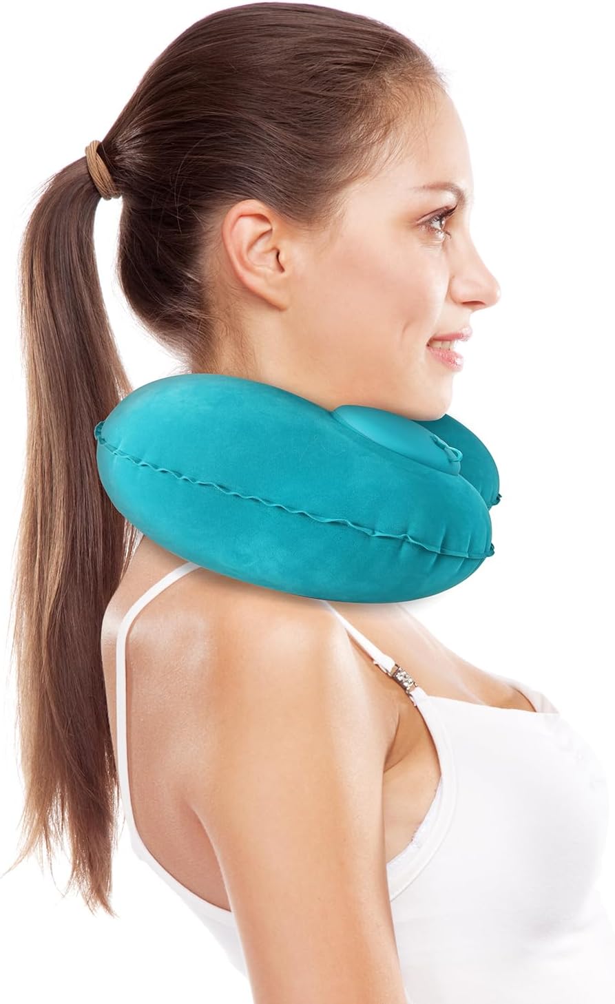 Inflatable Travel Pillow, Adjustable Inflatable Neck Pillow, Portable Inflatable Pillow U-Shaped， for Airplanes,Traveling,Lumbar Support
