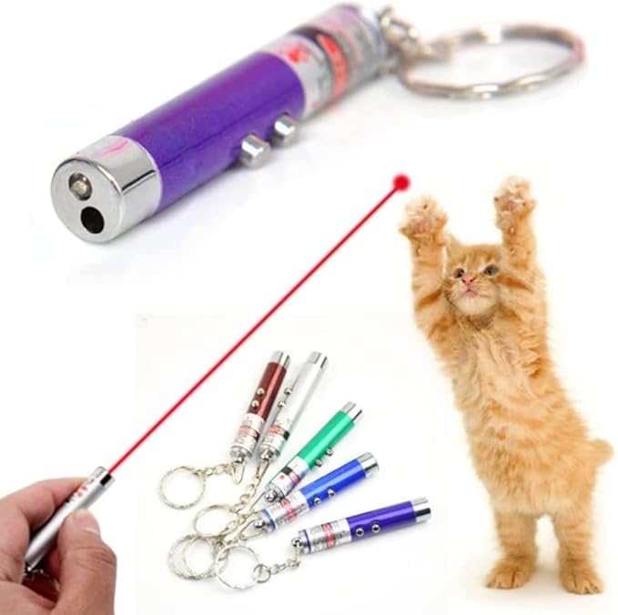 3 PCS Cat Toys Laser Pointer Mini Keychain Laser Pointer LED Flashlight Dog Laser Toy Pet Remote Control Laser，Laser Light Pen Laser Sight High Power Green Blue Red Dot Military Pointer Laser