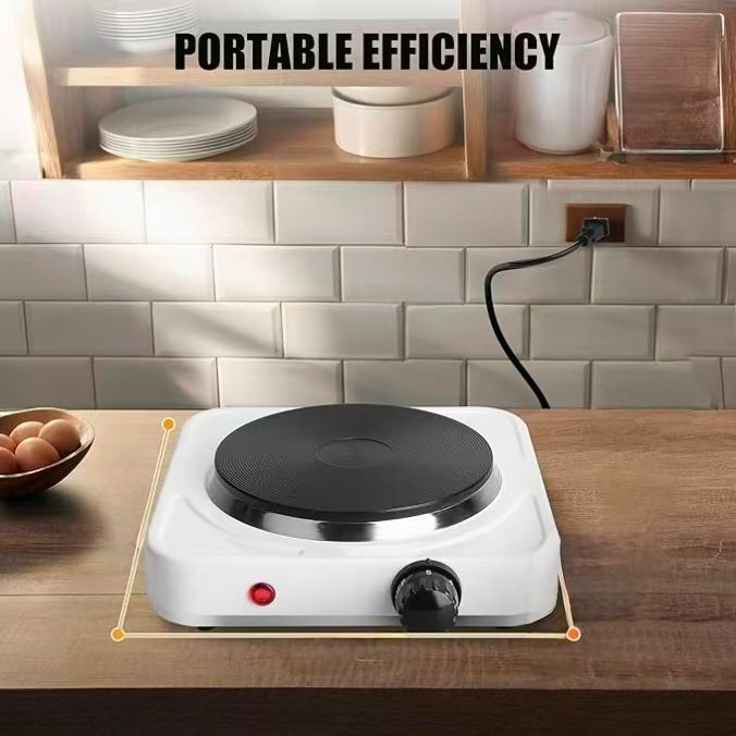 Electric Mini Stove Single Electric Flat Cast Iron Heating Plate 500W Mini Stove Hot Plate Multifunctional Home Heater ，Compact and Portable Countertop Burner。