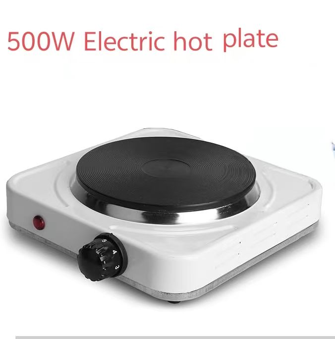 Electric Mini Stove Single Electric Flat Cast Iron Heating Plate 500W Mini Stove Hot Plate Multifunctional Home Heater ，Compact and Portable Countertop Burner。