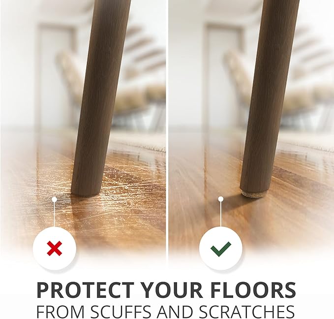 Felt Furniture Pads  133 PCS Premium Furniture Pads - Felt Pads Furniture Feet Best Wood Floor Protectors - Protect Your Hardwood & Laminate Flooring! Brown and Beige