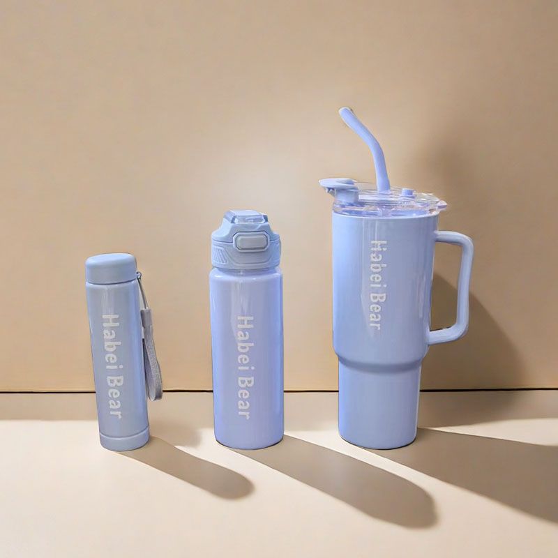 New 3PCS Set Water Bottles Car Cup, large capacity ice cream cup, portable handle with straw, coffee water cup，3in1 water cup Gift Set ，BPA-free plastic lid lid body