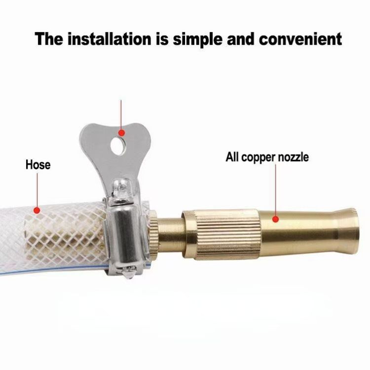 High-Pressure Sprayer Brass Nozzle with Fixed Hose Hoop Flower Garden Watering Hose Nozzle Nozzle Car Wash Watering Nozzle Gardening Brass Nozzle Garden Spray Nozzle  (Without Pipe)