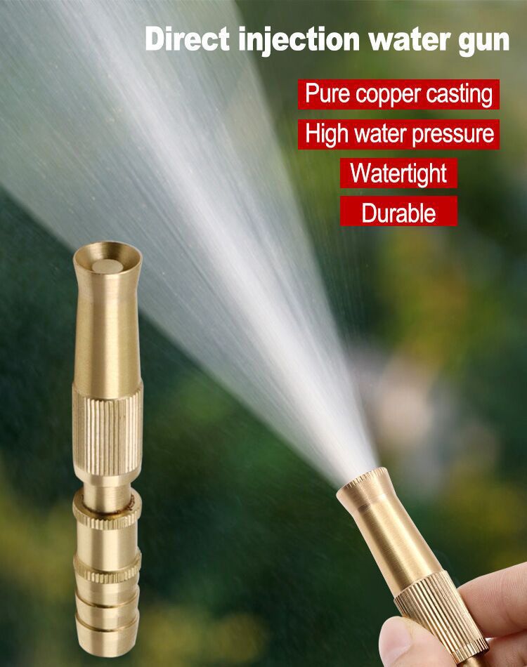 High-Pressure Sprayer Brass Nozzle with Fixed Hose Hoop Flower Garden Watering Hose Nozzle Nozzle Car Wash Watering Nozzle Gardening Brass Nozzle Garden Spray Nozzle  (Without Pipe)