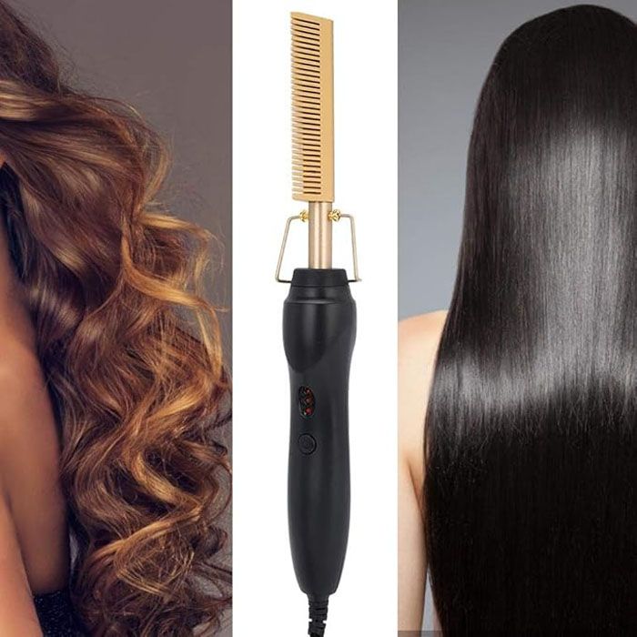 3 in 1 Hot Comb Straightener Electric Hair Straightener Hair Curler Wet Dry Use Hair Flat Irons Hot Heating Comb For Hair，Multi-Functional Hot Comb for 3 in 1 Hot Comb Straightener Electric Hair