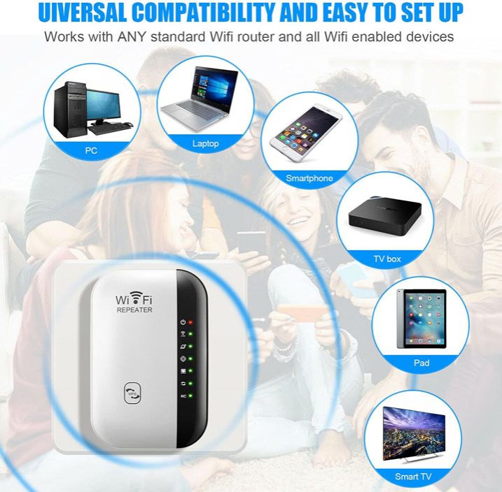 EU Plus,Upgraded Version 300Mbps Wireless WIFI Repeater 2.4G Booster Router WiFi Range Extender,Internet Booster with Ethernet Port,Wireless WIFI Repeater  for PC