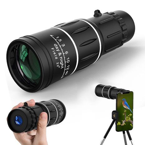 16x52 HD Monocular Telescope for Adults & Kids – High Power Compact Scope with BAK-4 Prism & FMC Lens – Waterproof, Lightweight Monocular for Bird Watching, Hunting, Hiking, Travel & Gifts