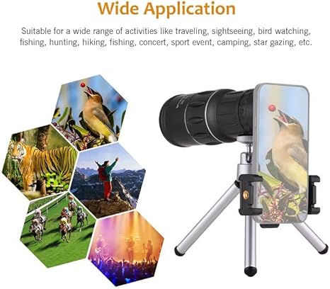 16x52 HD Monocular Telescope for Adults & Kids – High Power Compact Scope with BAK-4 Prism & FMC Lens – Waterproof, Lightweight Monocular for Bird Watching, Hunting, Hiking, Travel & Gifts