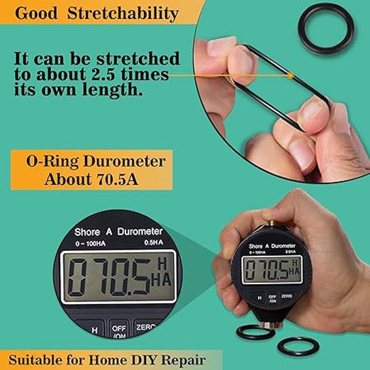 225 Pcs Rubber O-Ring Kit 18 Size Nitrile Rubber O Ring Assortment Set for Car Auto Vehicle Repair Faucet Plumbing Air or Gas Sealing Connections Resist Oil and Heat