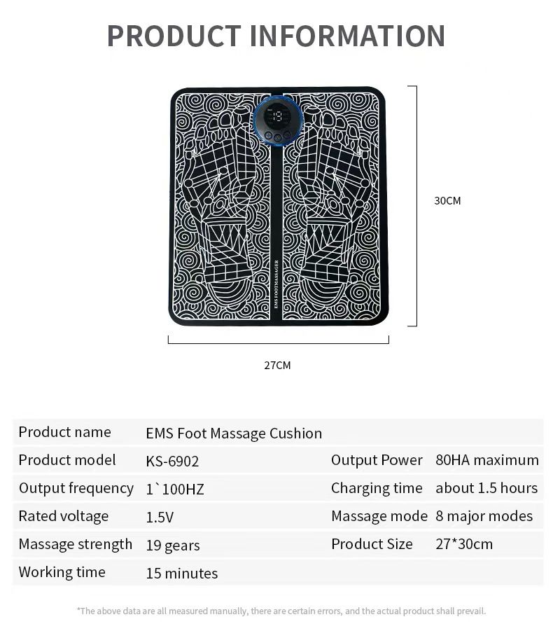 USB Portable Electric EMS Foot Massager Improve Blood Circulation Foot Massager for Circulation and Pain Relief  Foldable Massage Mat Relax Feet