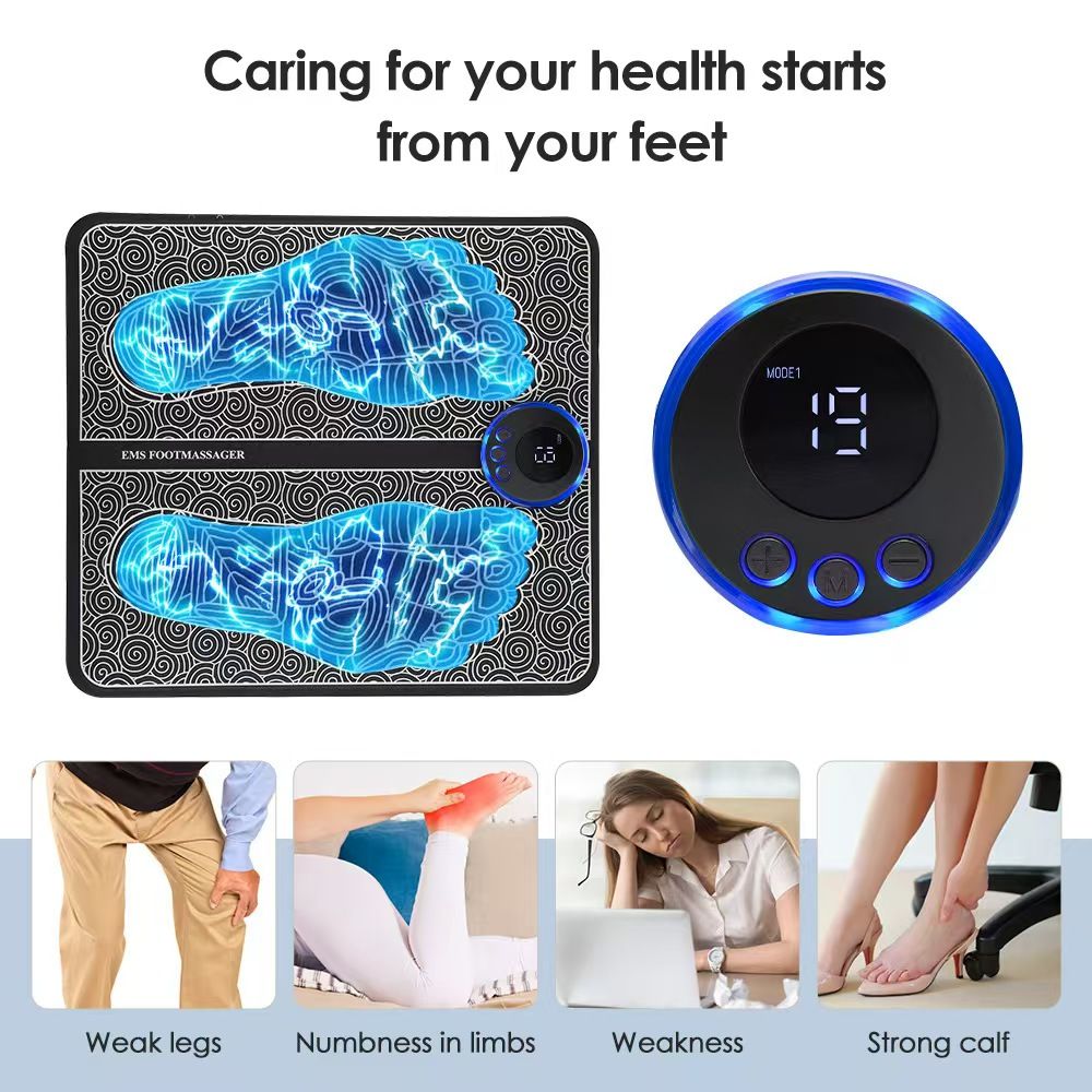 USB Portable Electric EMS Foot Massager Improve Blood Circulation Foot Massager for Circulation and Pain Relief  Foldable Massage Mat Relax Feet
