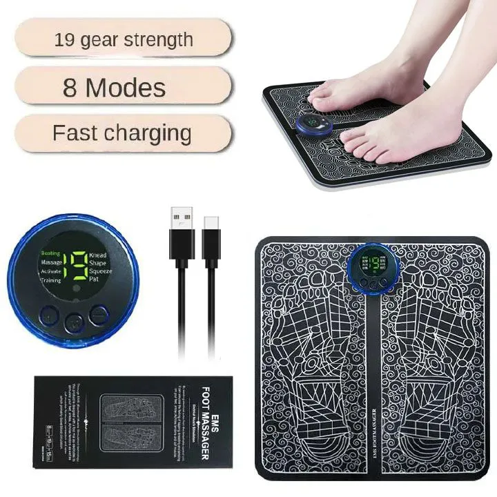 USB Portable Electric EMS Foot Massager Improve Blood Circulation Foot Massager for Circulation and Pain Relief  Foldable Massage Mat Relax Feet