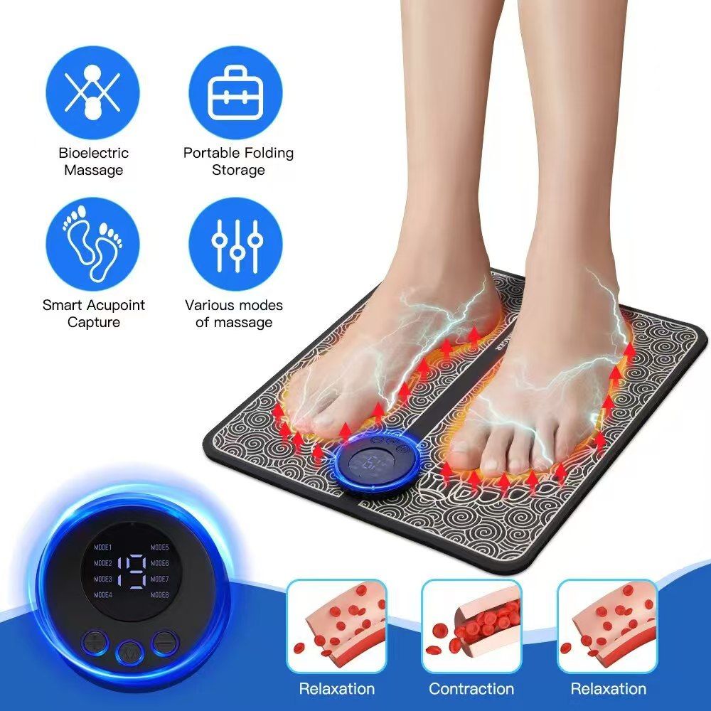 USB Portable Electric EMS Foot Massager Improve Blood Circulation Foot Massager for Circulation and Pain Relief  Foldable Massage Mat Relax Feet