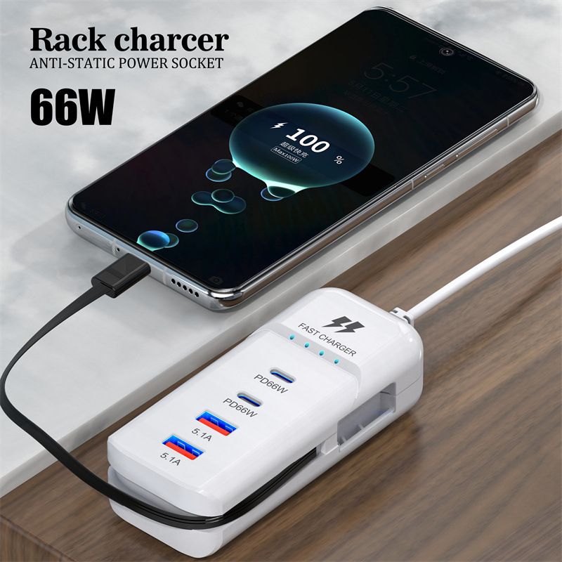Mobile phone charger PD+USB multi port charging head plug suitable for Apple Android 5.1a socket Type-C,Fast Charging Usb Charger