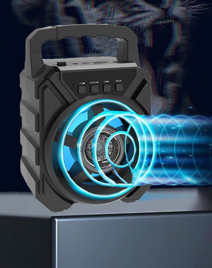 Bluetooth Karaoke  Speaker - Indoor / Outdoor Portable Sound System with  Mic,  Rechargeable Battery, USB / TF, Woofer Surround Stereo  ,Bass RGB Lights Computer Speaker Plug-in Card Subwoofer