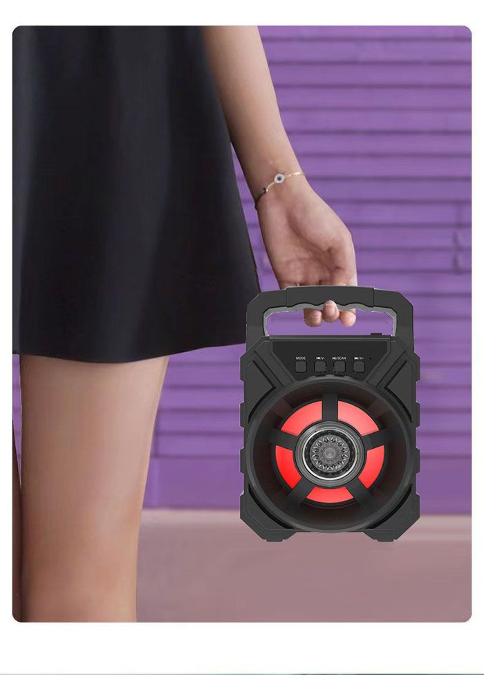 Bluetooth Karaoke  Speaker - Indoor / Outdoor Portable Sound System with  Mic,  Rechargeable Battery, USB / TF, Woofer Surround Stereo  ,Bass RGB Lights Computer Speaker Plug-in Card Subwoofer