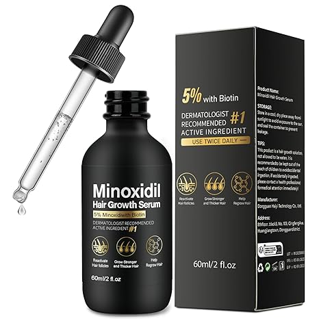 5% Minoxidil for Men & Women Hair Growth, Beard Growth, Hair Loss Treatment, Unisex Adult, Unscented Foam（60ML）