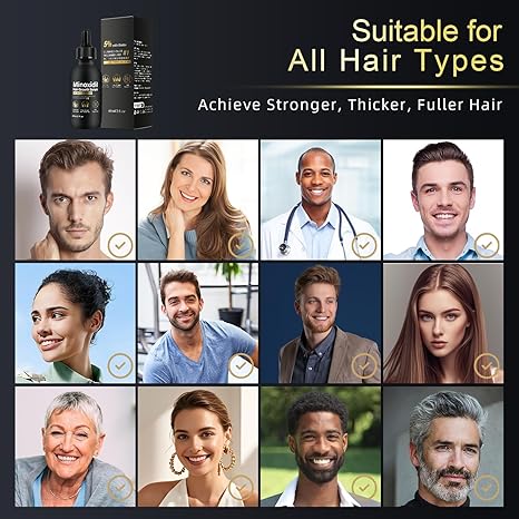 5% Minoxidil for Men & Women Hair Growth, Beard Growth, Hair Loss Treatment, Unisex Adult, Unscented Foam（60ML）