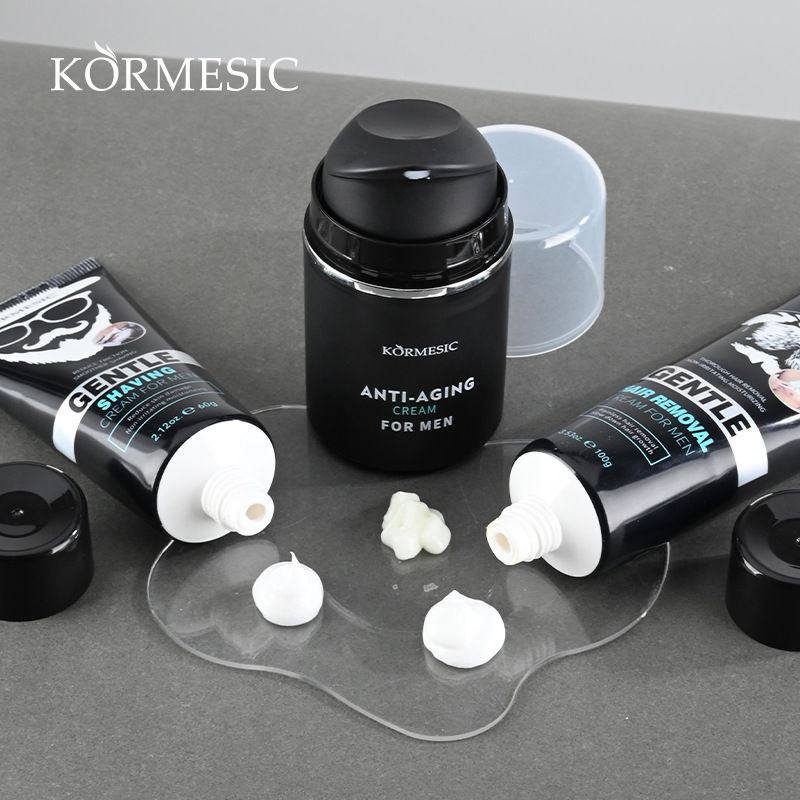 Men Specialized  Skin Care Routine Set , Anti Aging Facial  Set 5pcs Skin Care Set With Specialized Cleanser, Serum, Shaving Cream, Hair Removal Cream, Moisturizer,  Skin Care For Men, Gift For Dad