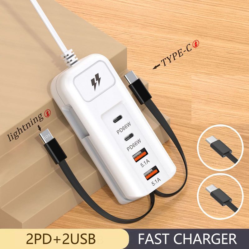 Mobile phone charger PD+USB multi port charging head plug suitable for Apple Android 5.1a socket Type-C,Fast Charging Usb Charger,Lightning