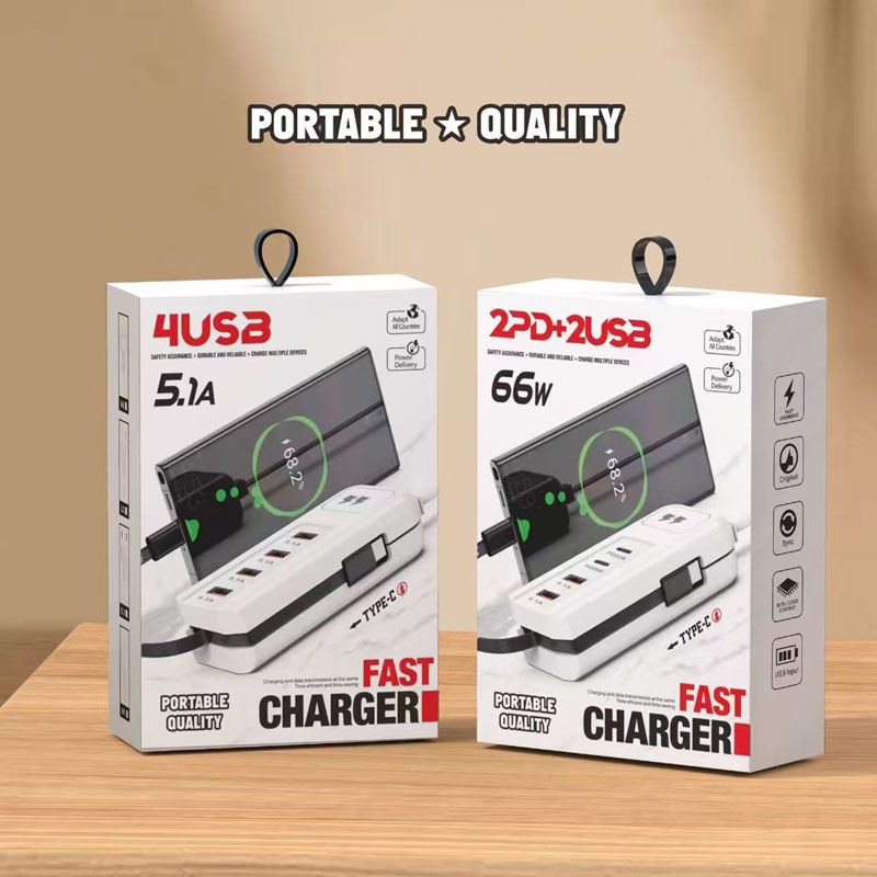 Mobile phone charger PD+USB multi port charging head plug suitable for Apple Android 5.1a socket Type-C,Fast Charging Usb Charger,Lightning