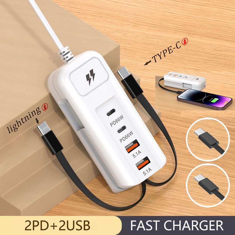 Mobile phone charger PD+USB multi port charging head plug suitable for Apple Android 5.1a socket Type-C,Fast Charging Usb Charger,Lightning