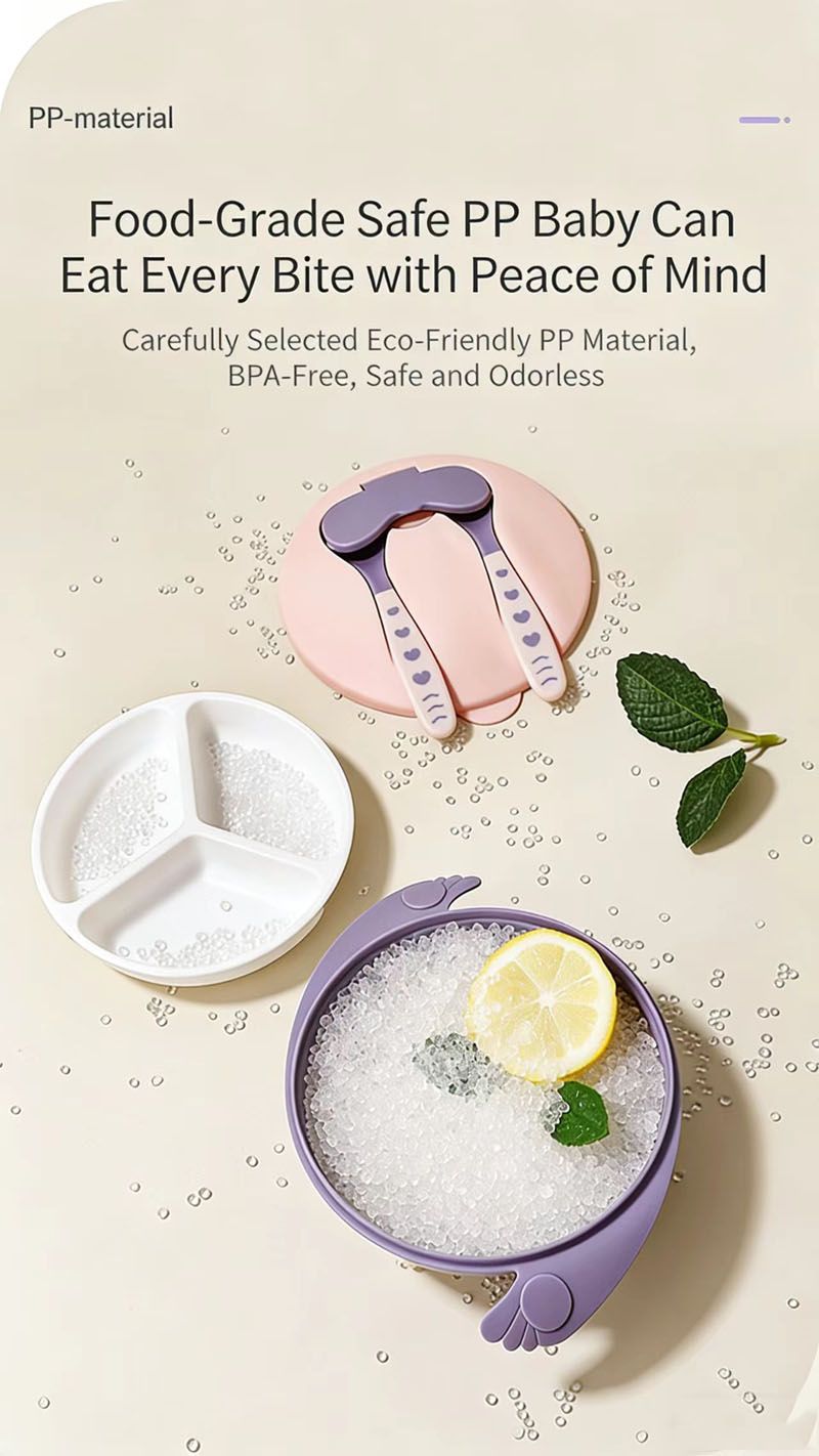 4pcs combination Baby Feeding Set, Baby Led Weaning Supplies with Suction Bowl Divided Plate, Toddler Self Feeding Dish Set with Spoons Forks Sippy Cup，Baby Eating Utensils Baby Bowl Plat