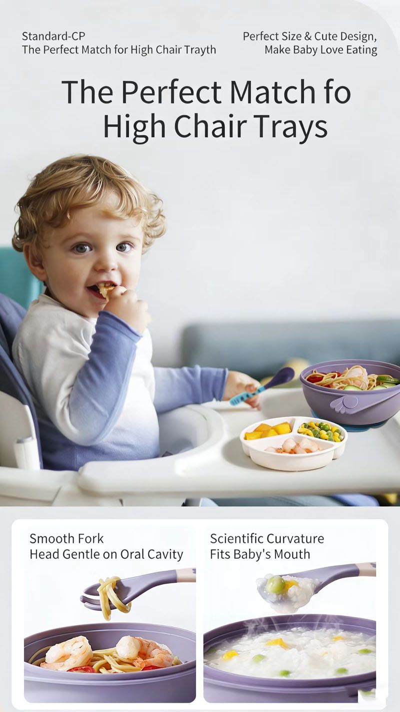 4pcs combination Baby Feeding Set, Baby Led Weaning Supplies with Suction Bowl Divided Plate, Toddler Self Feeding Dish Set with Spoons Forks Sippy Cup，Baby Eating Utensils Baby Bowl Plat