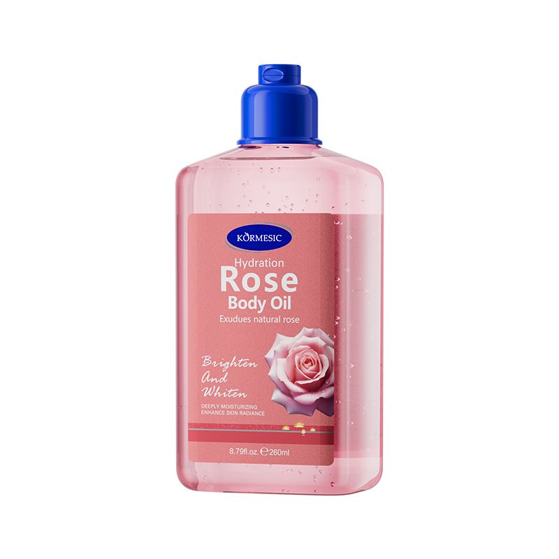 Vitamin E  Rose Body Oil  260ml for Moisturizing, Fast-Absorbing & Non-Greasy Body Oil  , for Healthy Glowing Skin ，Nice & Lovely Flawless Bio-Body Oil，Contains  Natural Oils，Lubricating oil