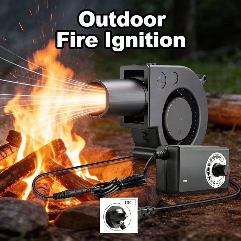 Brushless DC Blower Fan - High Airflow Variable Speed Controller,   Cooling Fan with with Air Collecting Adjustable Speed Cooking Tool ,BBQ Fan, Handheld Barbecue Blower Camping AC Powered Fan Variabl