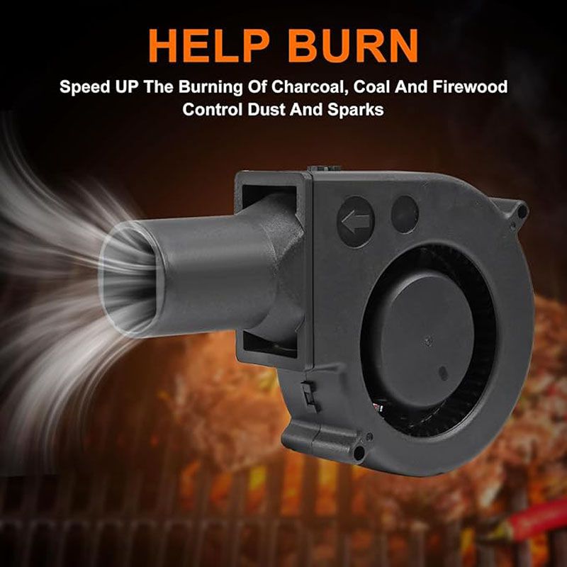 Brushless DC Blower Fan - High Airflow Variable Speed Controller,   Cooling Fan with with Air Collecting Adjustable Speed Cooking Tool ,BBQ Fan, Handheld Barbecue Blower Camping AC Powered Fan Variabl
