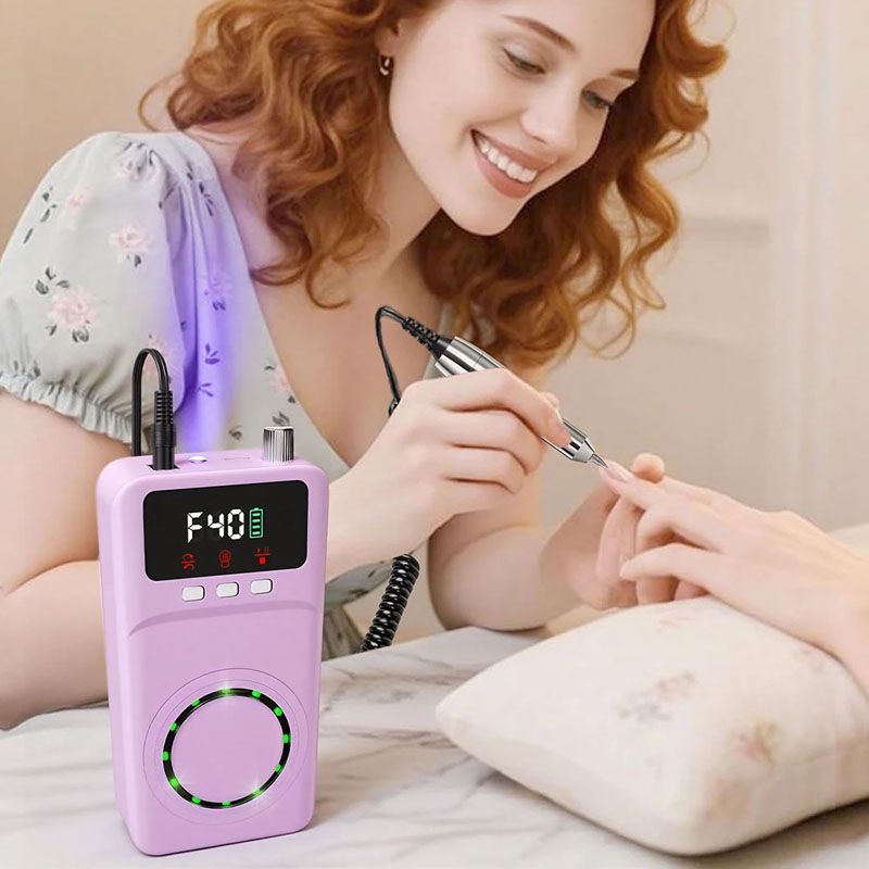 Professional Electric Nail Drill Machine 40000RPM, with UV Nail Lamp and Display, Portable Efile for Acrylic Gel Nails Polishing ,  with Bits Kit  Removing,Rechargeable Electric Nail File Machine