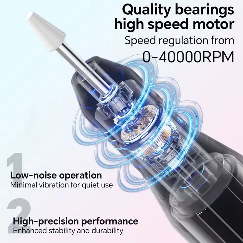 Professional Electric Nail Drill Machine 40000RPM, with UV Nail Lamp and Display, Portable Efile for Acrylic Gel Nails Polishing ,  with Bits Kit  Removing,Rechargeable Electric Nail File Machine