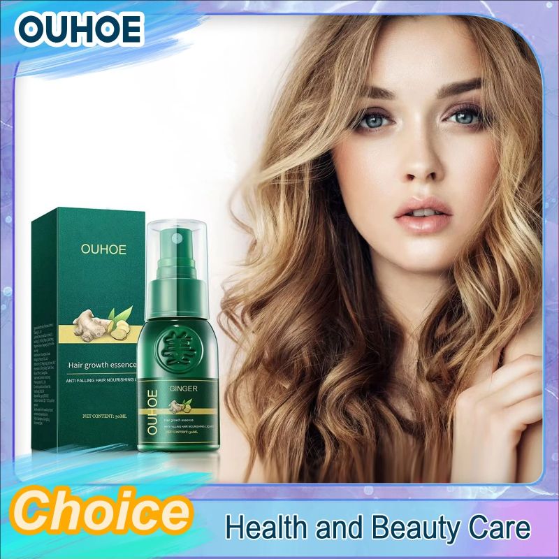 OUHOE Hair Growing Serum Repair Thinning Dry Damaged Massage Scalp Follicle Tough Root Nourishing Hair Growth Essence Care 30ml