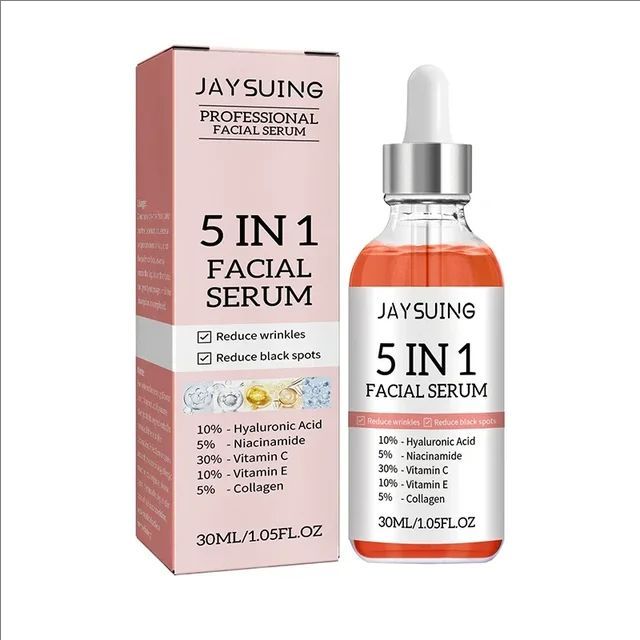 5 in 1 Anti-wrinkle Face Essence Moisturizing Firming Lightening Whitening Fade Acne Pimples Shrink Pores Skin Care 30ml