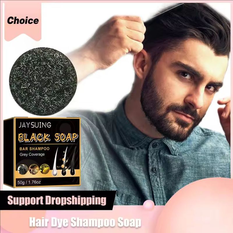 White Hair Darkening Shampoo Polygonum Multiflorum Dye Shampoo Cover Gray Hair Beard Fashion Natural Herbal Hair Color Soap Bar