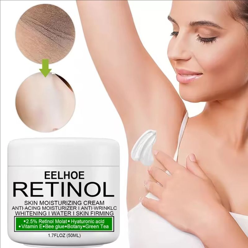 Retinol Whitening Cream for Private Part Brighten Dark Skin Permanent Bleaching Lotion for The Whole Body Underarm Knee Buttocks