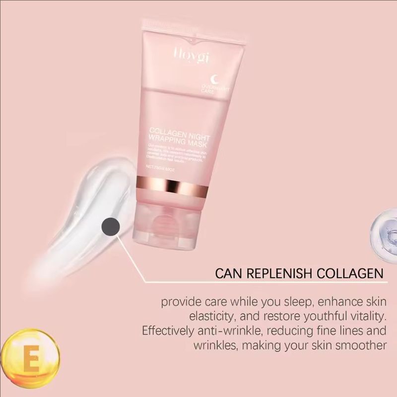 Collagen Overnight Wrapping Mask Elasticity & Hydration Hydrolyzed Collagen Peel Off Mask Smooth & Tight Skin Korean Skin Care