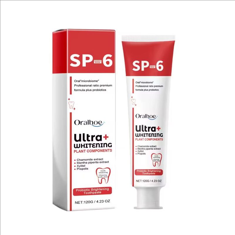 Oralhoe 120g Sp 6 Ultra Whitening Teeth Toothpaste Probiotic Fresh Breath Brightening Stain Remove Dental Clean Care Toothpaste