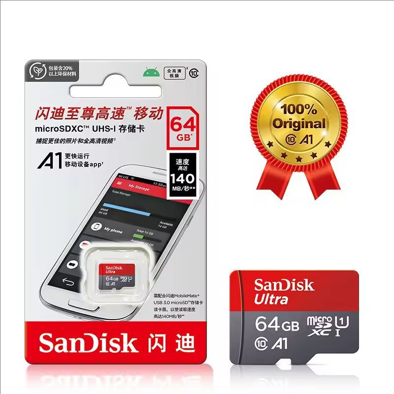 Original Ultra A1 Memory Card 32GB 64GB 128GB Micro SD TF card 256GB 512GB Class 10 U1 SDXC flashcard for phone