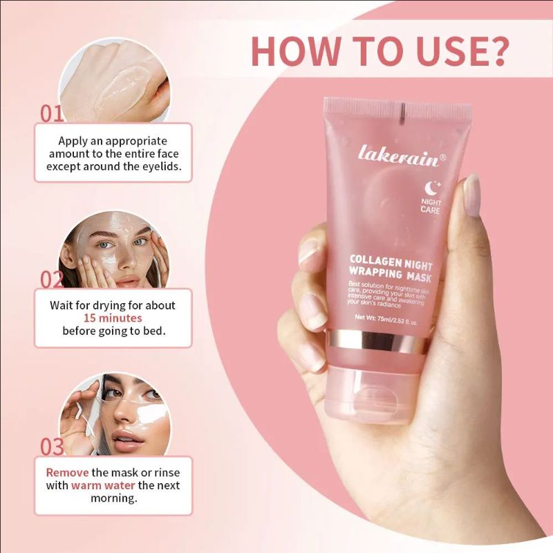 Night Collagen Wrapping Mask Rejuvenation Moisturizing Brightening Korean Face Mask Make Glowy Skin Elasticity Facial Mask