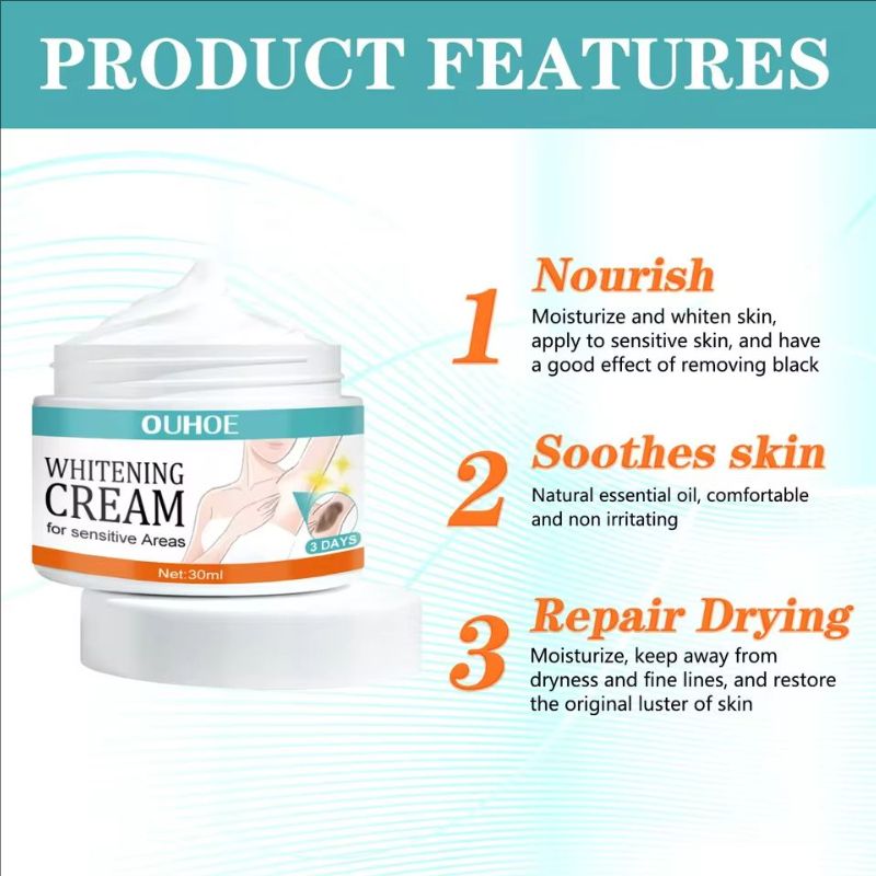 Whitening Cream Private Parts Underarm Bleaching Butt Knee Brighten Inner Thigh Intimate Area Dark Remove Melanin Lighten Lotion