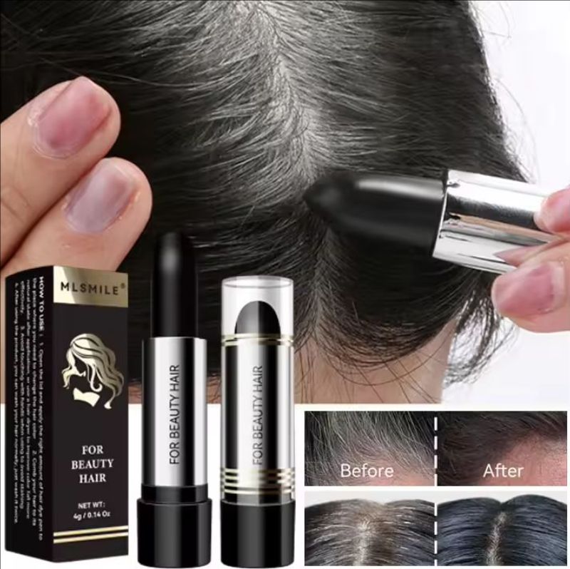 Temporary Hair Dye Pen Covering Gray Hair Lipstick Style Hair Line Shadow Cream Instantly BlackBrown Root Cover Up Concealer Pen