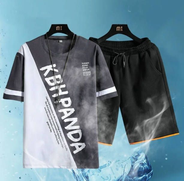 2PC men tshirts boy clothes Printed Suit Sports tshirt and trousers men clothes T-shirt and pants shorts suit  Fast delivery within 1-5 days