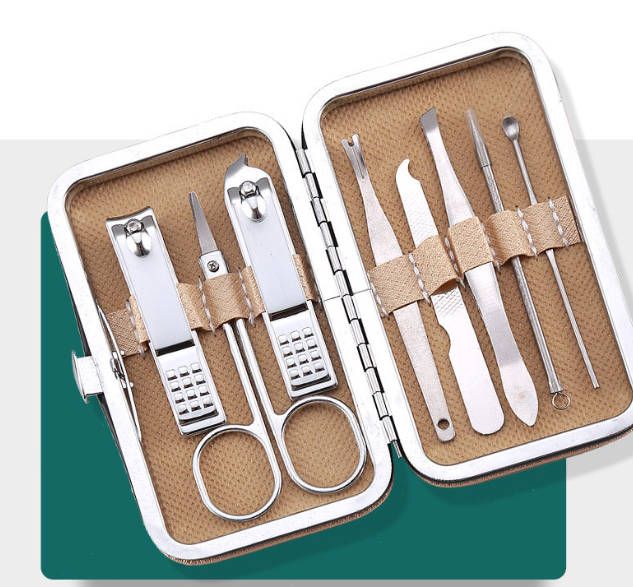 8PCS/Set Nail Clippers Trimmers Ear Spoon Dead Skin Pliers Nail Cutting Stainless Steel Scissors Nail Beauty Manicure Tools Fast delivery within 1-5 days