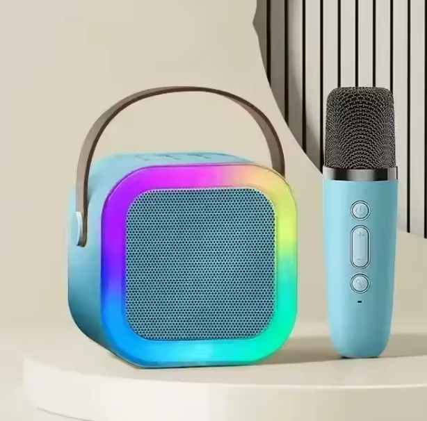 Bluetooth speaker and microphone set Bluetooth K12 Karaoke Machine Portable 5.3 PA Speaker System with Wireless Microphones Home Family Singing Children's Gifts Fast delivery within 1-5 days